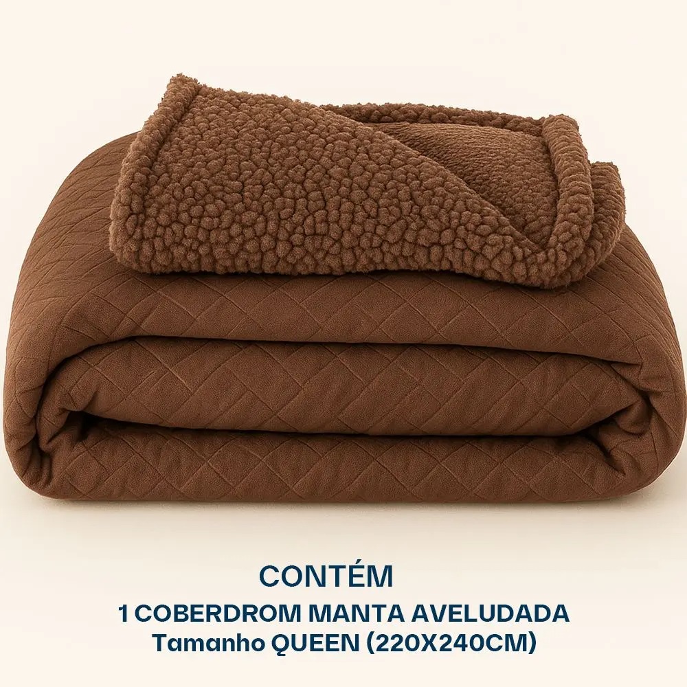 Coberdrom Queen Aveludado Sherpa Manta Soft Dupla face BF Colchoes - BF Colchões - Imagem 2