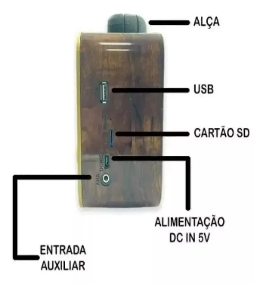 Rádio Retro Vintage Am Fm Sw Usb Bluetooth Bateria Recarregavel Aux Sd - lanterna - Imagem 6