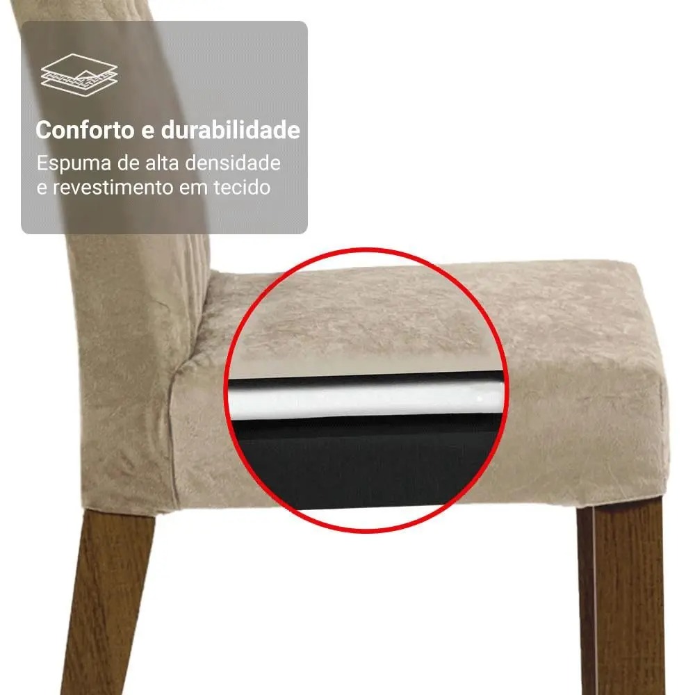 Conjunto Sala de Jantar Tampo de Vidro 6 Cadeiras Sintra Madesa - Imagem 8