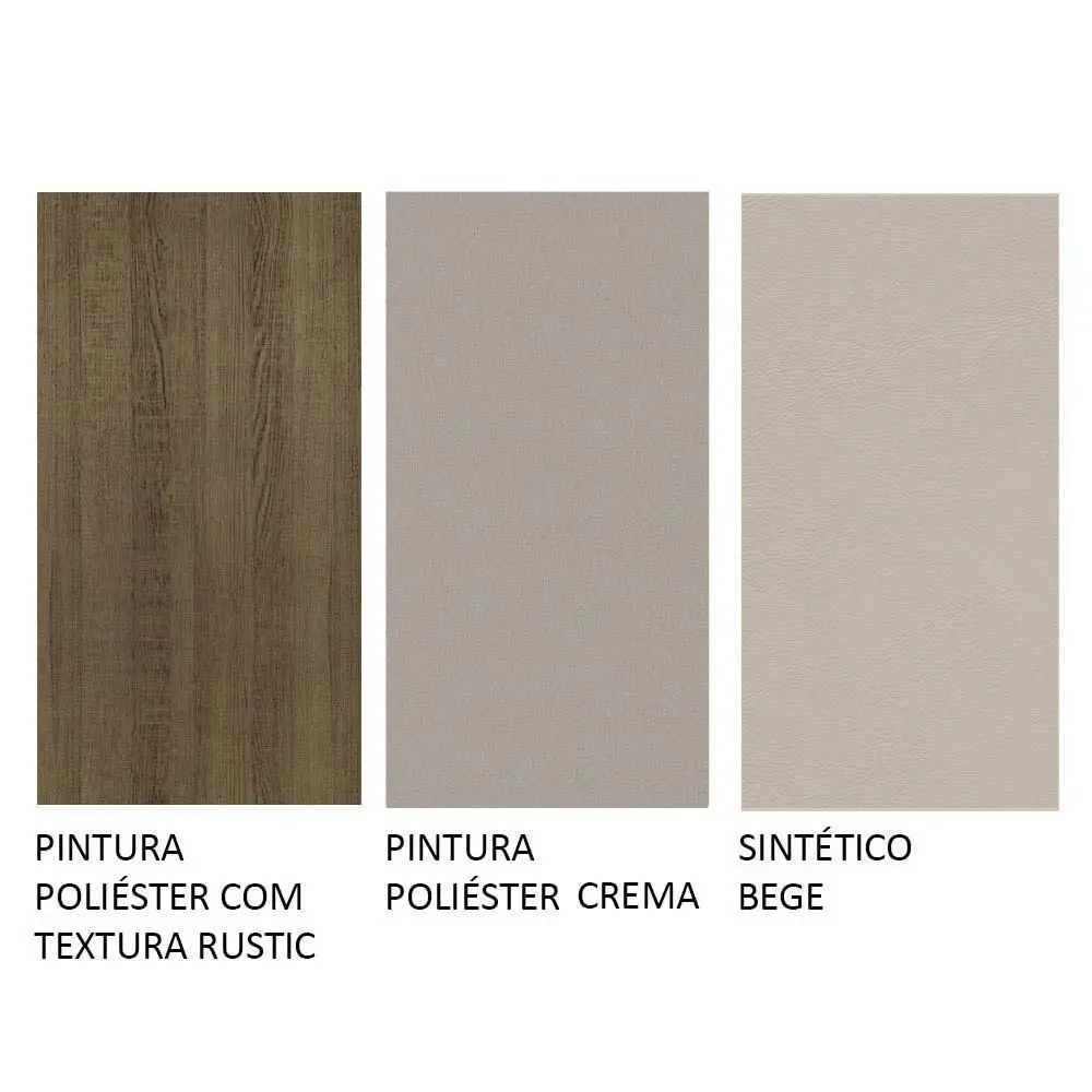 Conjunto Sala de Jantar Mesa Tampo de Madeira 8 Cadeiras Rustic/Crema/Bege Marisa Madesa - Imagem 8