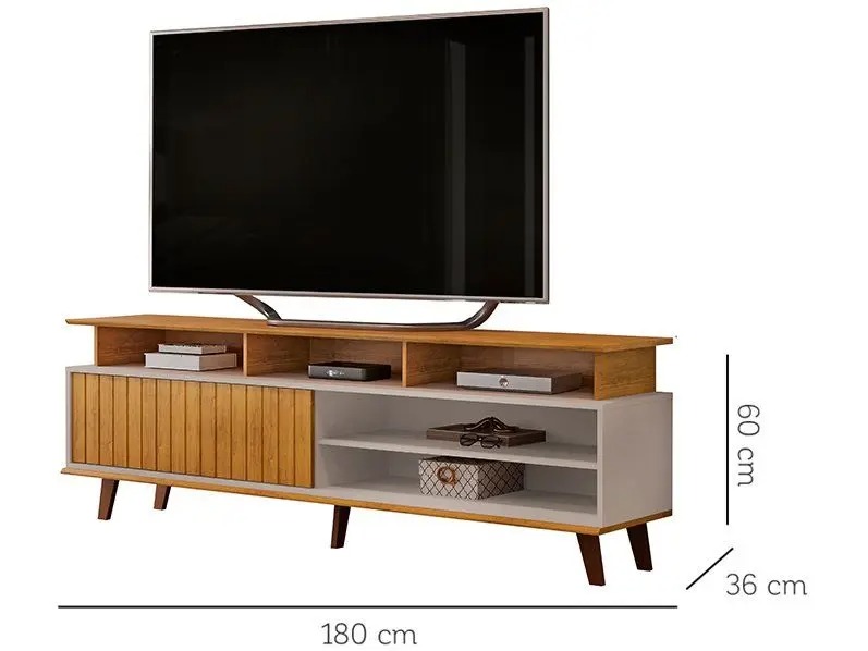 Rack para TV até 70" 1 Porta DJ Móveis Flow - Imagem 3
