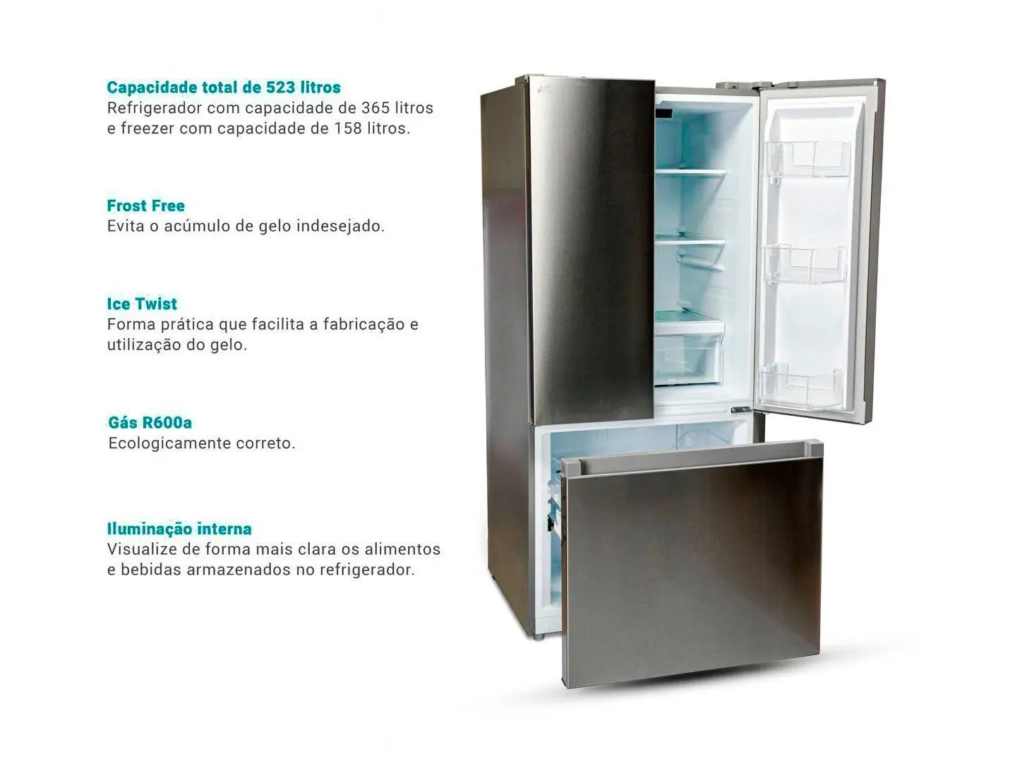 Geladeira/Refrigerador Philco Frost Free French Door 523L PRF53A 110/220V - Imagem 3
