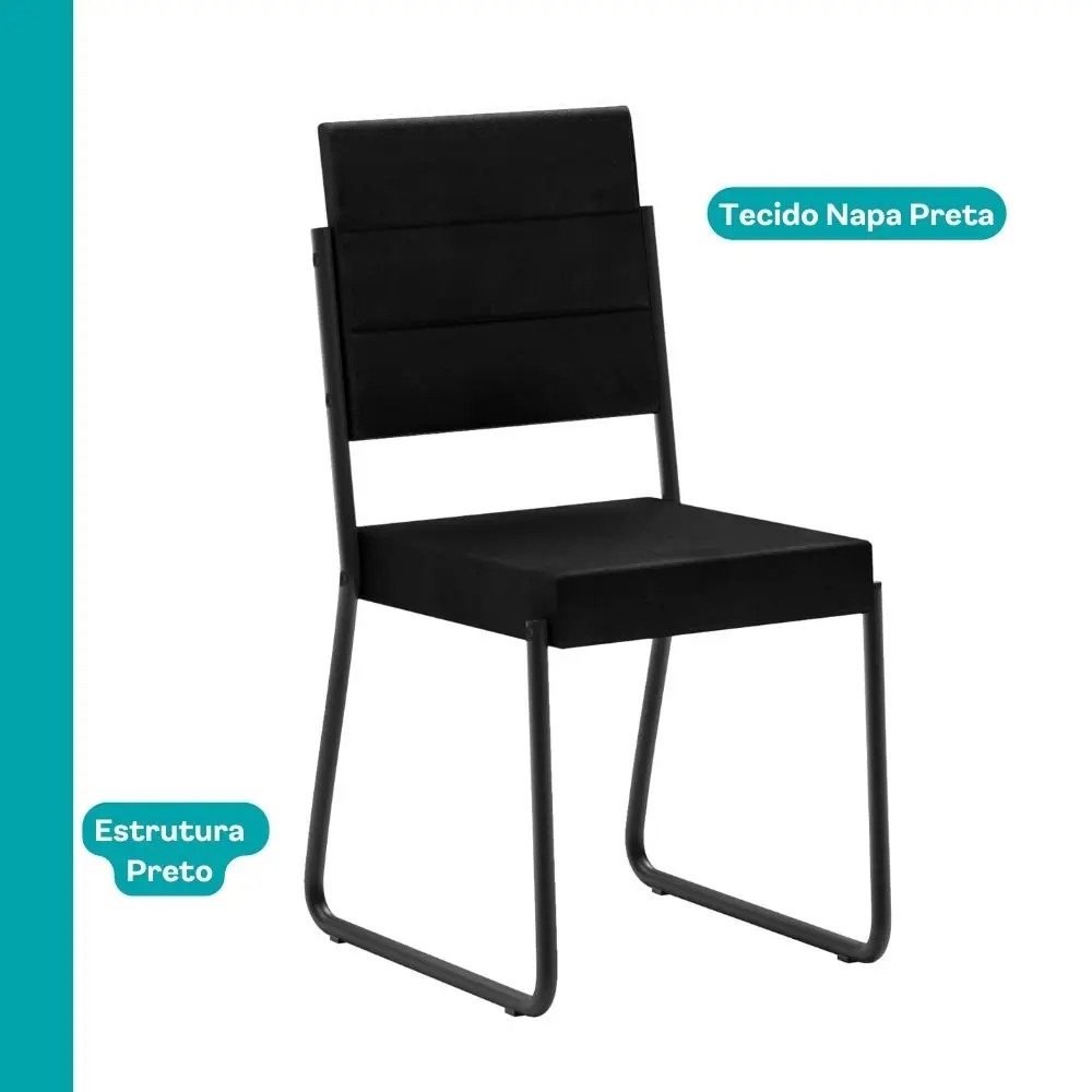 Conjunto Sala de Jantar com Mesa e 6 Cadeiras Fenix Carraro - Imagem 6