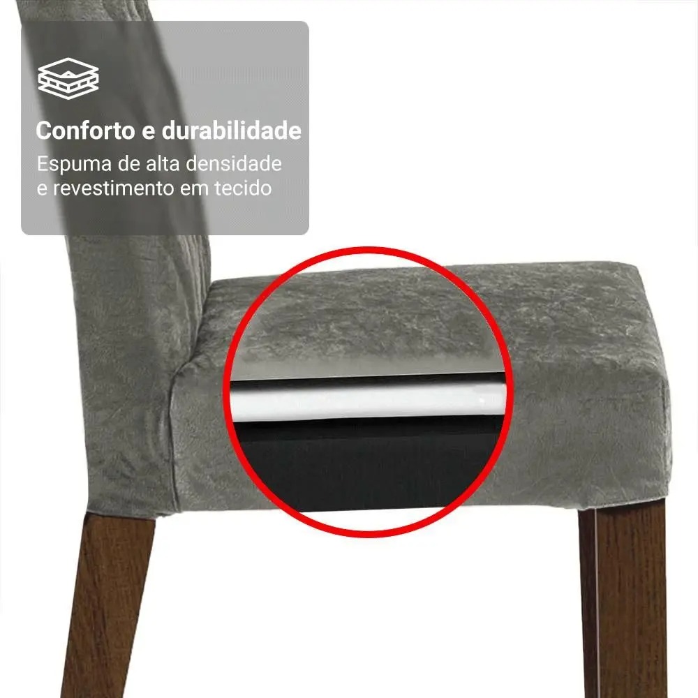 Conjunto Sala de Jantar Tampo de Vidro 6 Cadeiras Pienza Madesa - Imagem 8