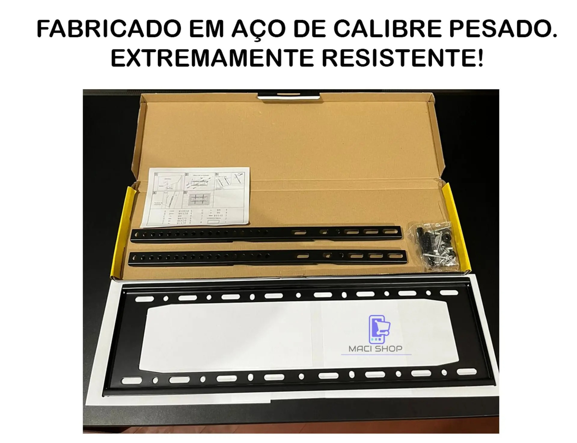 Suporte Para Tv 32 a 85 Lcd Led Oled Qled Fixo Samsung LG TCL Philips Universal de Parede Ultra Slim 50 55 58 60 65 70 75 80 85 86 Polegadas - Fertak - Imagem 6