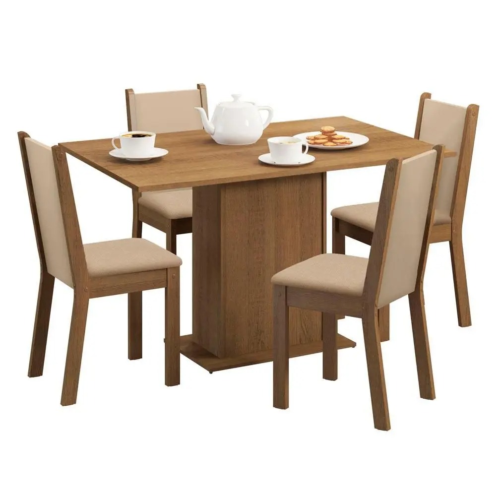 Conjunto Sala de Jantar Madesa Talita Mesa Tampo de Madeira com 4 Cadeiras - Imagem 3