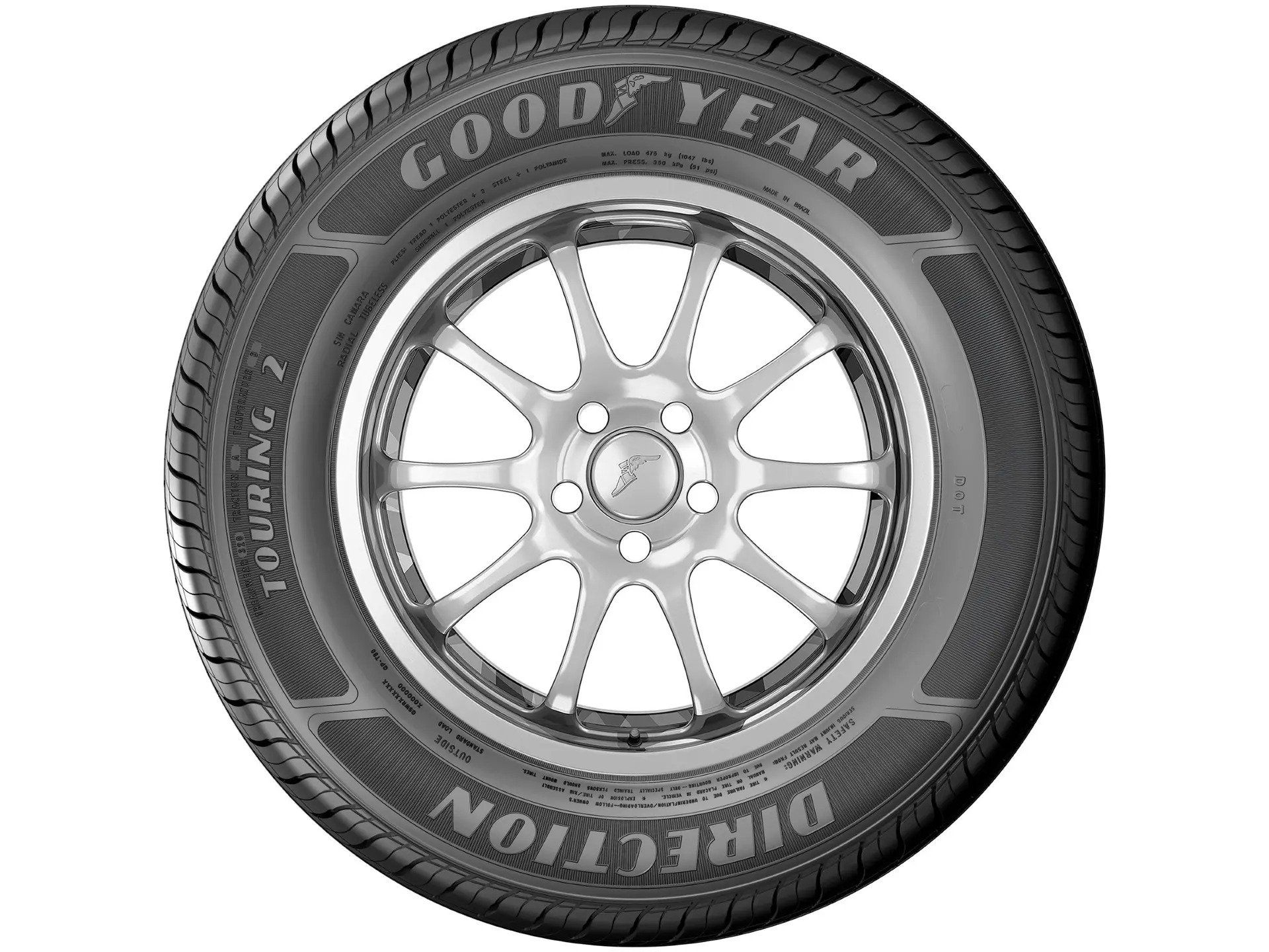 Pneu Aro 14” 185/65R14 Goodyear 86H Touring Direction - Imagem 3