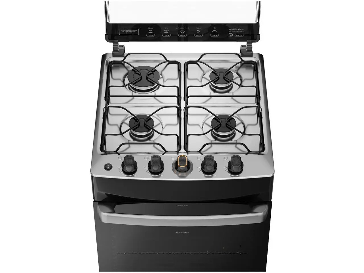 Fogão 4 Bocas Continental Branco Automático TOPLimpaFácil FC4IB Premium 110/220V - Imagem 2