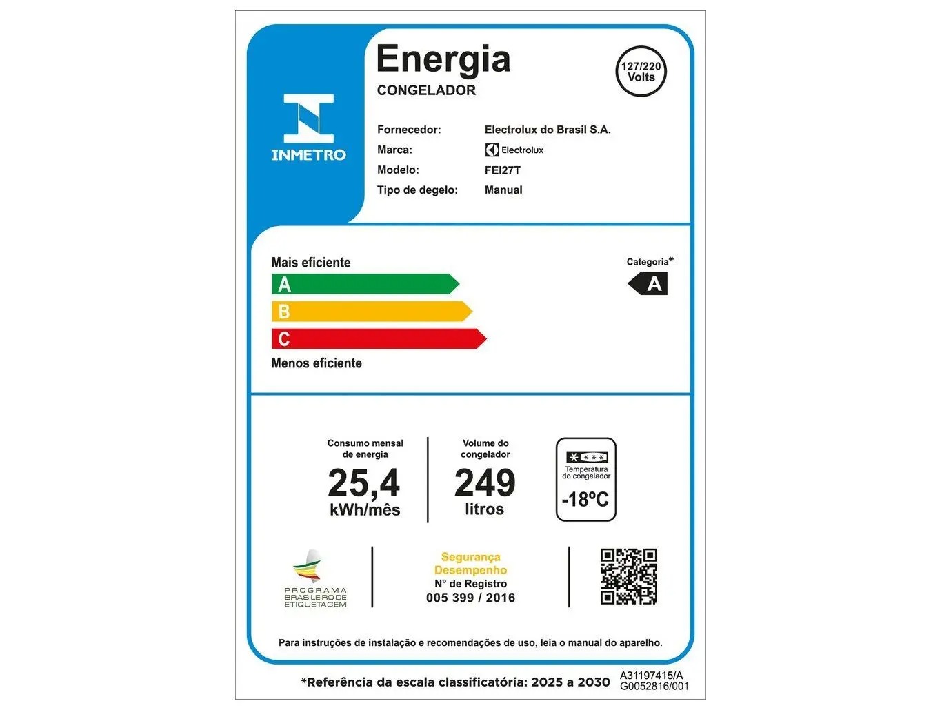Freezer Vertical Electrolux 249L 1 Porta Inverter Efficient FEI27T 110/220V - Imagem 6