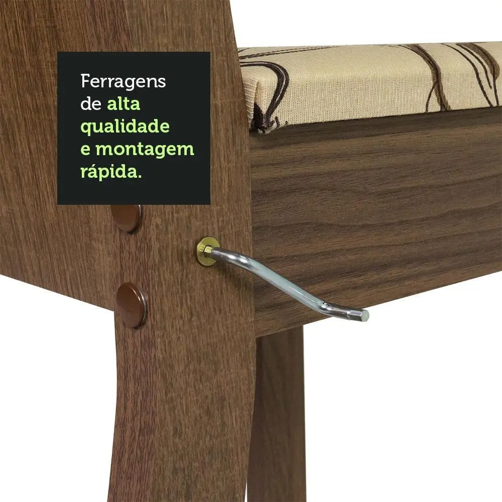 Conjunto Sala de Jantar Madesa Analu Mesa Tampo de Madeira com 6 Cadeiras - Imagem 6