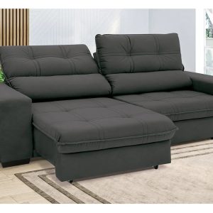 Sofá Retrátil Reclinável 4 Lugares Suede Brunello Linoforte