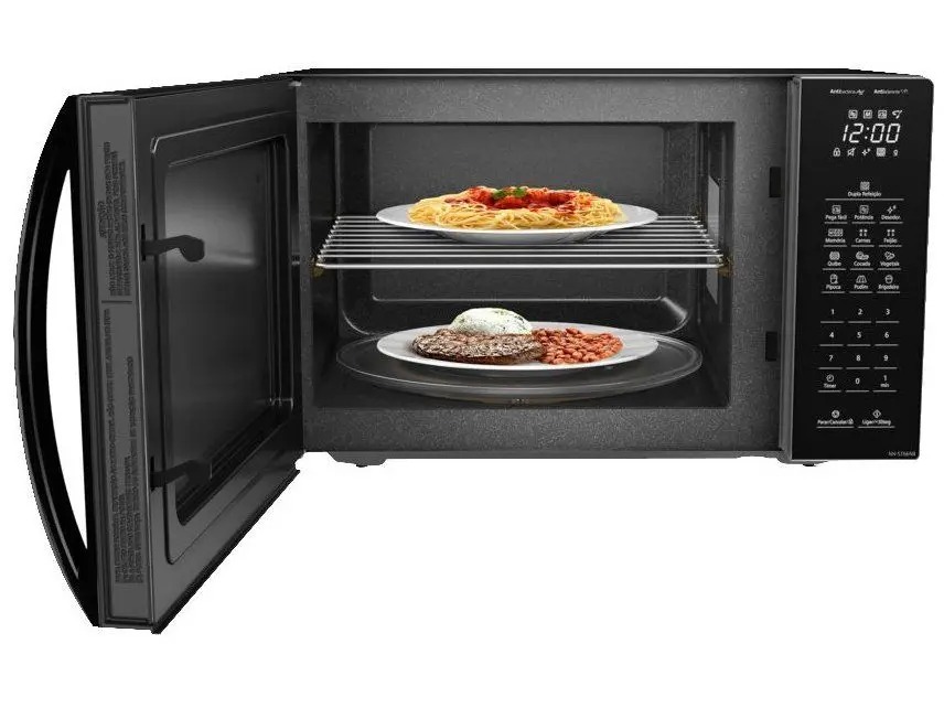 Microondas Panasonic Dupla Refeição 34L Black Glass - NN-ST66NBRU 110/220V - Imagem 5