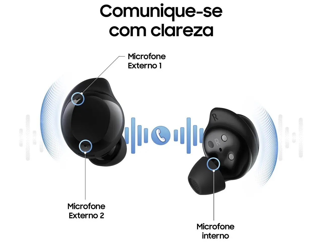 Fone de Ouvido Bluetooth Samsung Buds Core com Microfone Cancelamento de Ruído Esportivo Intra-auricular True Wireless Preto - Imagem 11