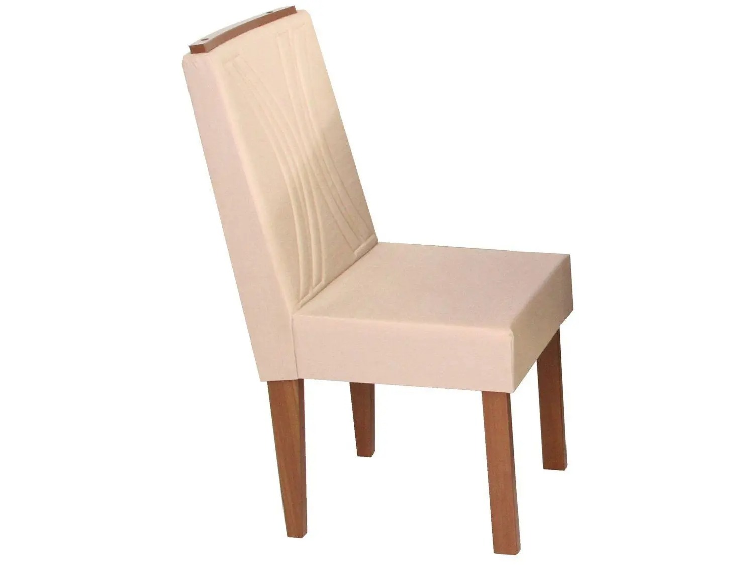 Mesa de Jantar 4 Cadeiras Redonda Naturalle e Off-White Tampo de Vidro Laís Móveis São Carlos - Imagem 6