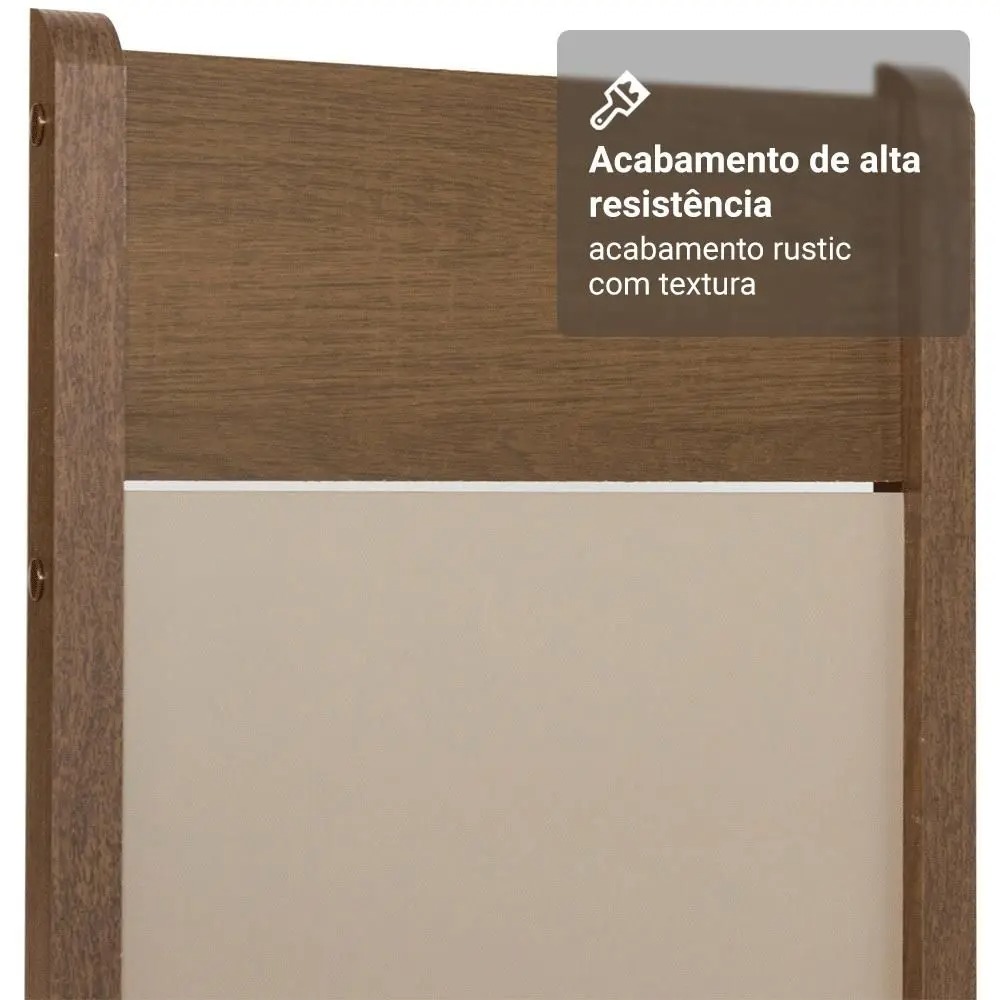 Conjunto Sala de Jantar Mesa Tampo de Madeira 6 Cadeiras Rustic/Crema/Bege Jaíne Madesa - Imagem 8