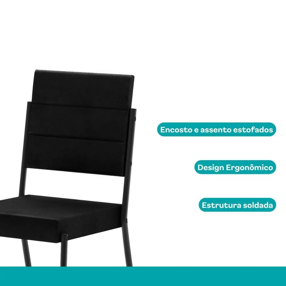 Conjunto Sala de Jantar com Mesa e 6 Cadeiras Fenix Carraro - Imagem 8