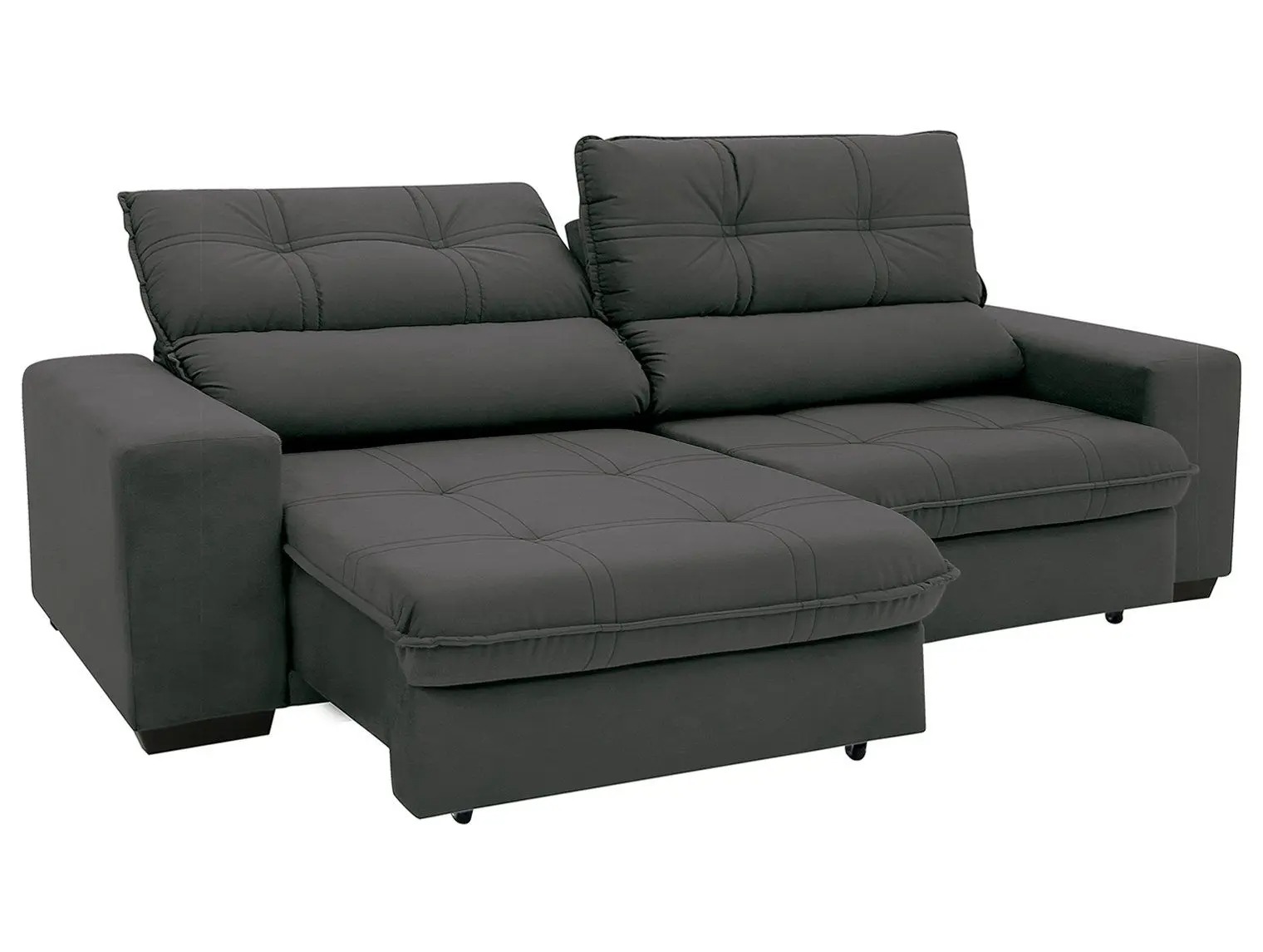 Sofá Retrátil Reclinável 4 Lugares Suede Brunello Linoforte - Imagem 3