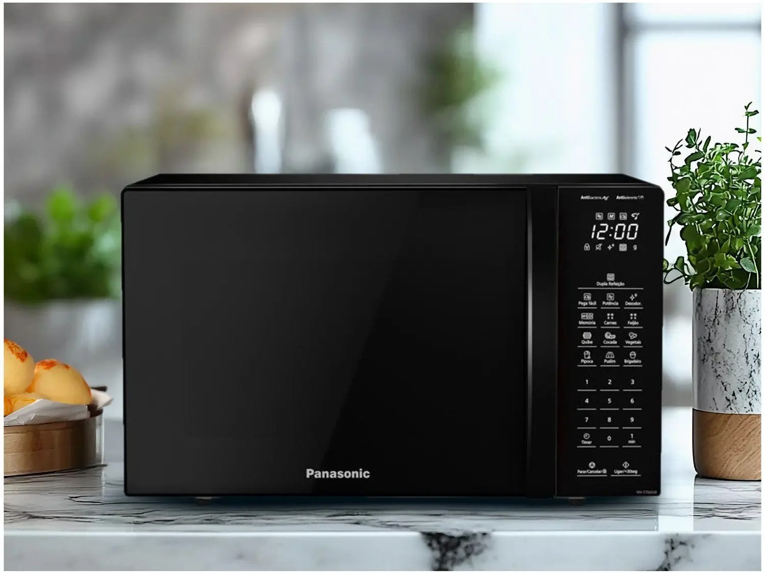 Microondas Panasonic Dupla Refeição 34L Black Glass - NN-ST66NBRU 110/220V - Imagem 2