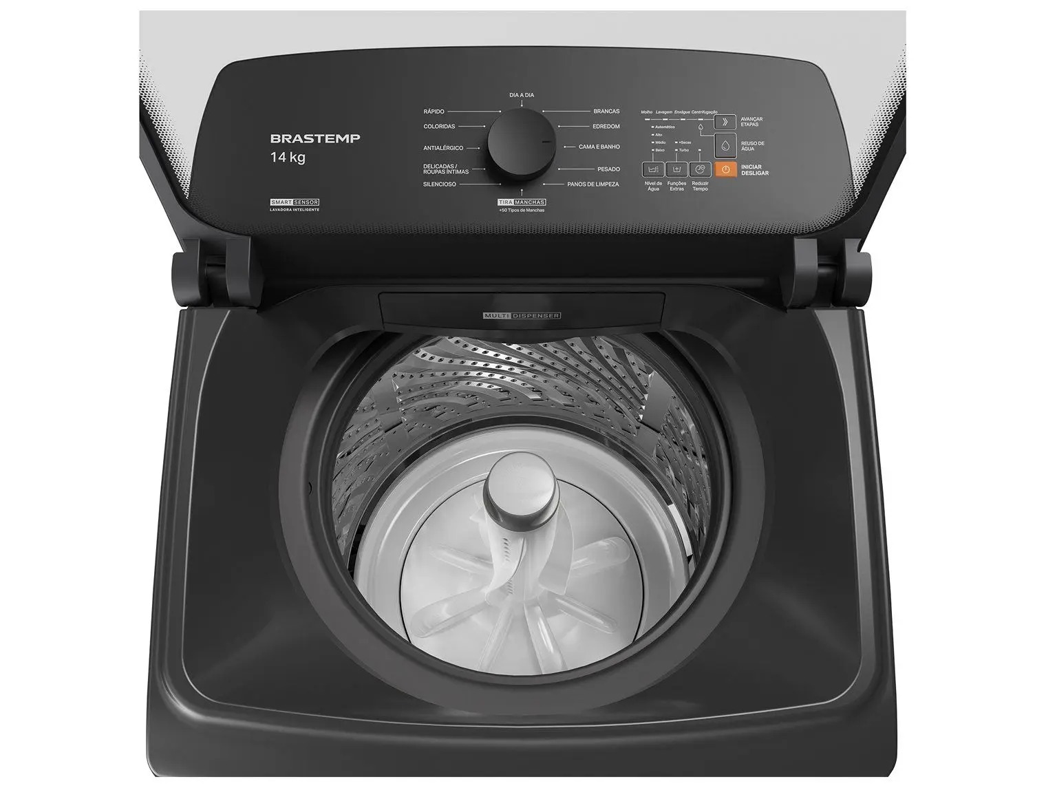Lavadora de Roupas Brastemp 14Kg Cinza Platinum com 12 Programas de Lavagem com Smart Sensor - BWJ14A9 110/220V - Imagem 2