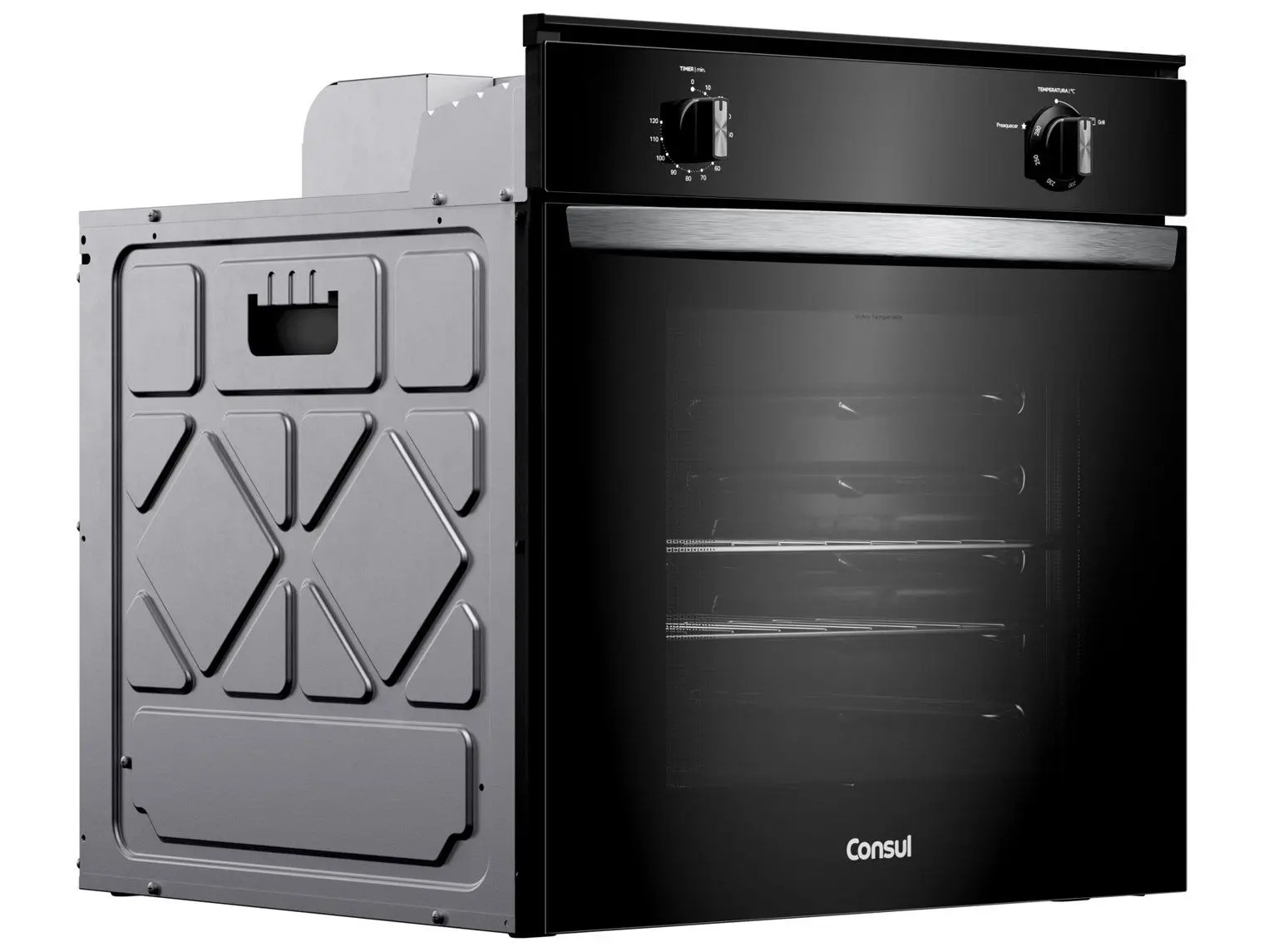 Forno a Gás de Embutir Consul Multifuncional Grill 78L Preto COA84CE 110/220V - Imagem 7