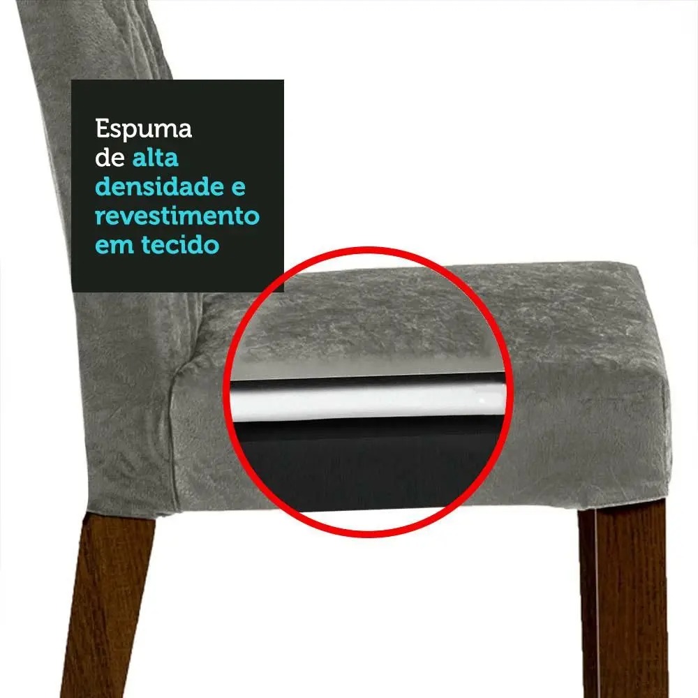Conjunto Mesa de Jantar 6 lugares Tampo de Vidro Geórgia Madesa - Imagem 7