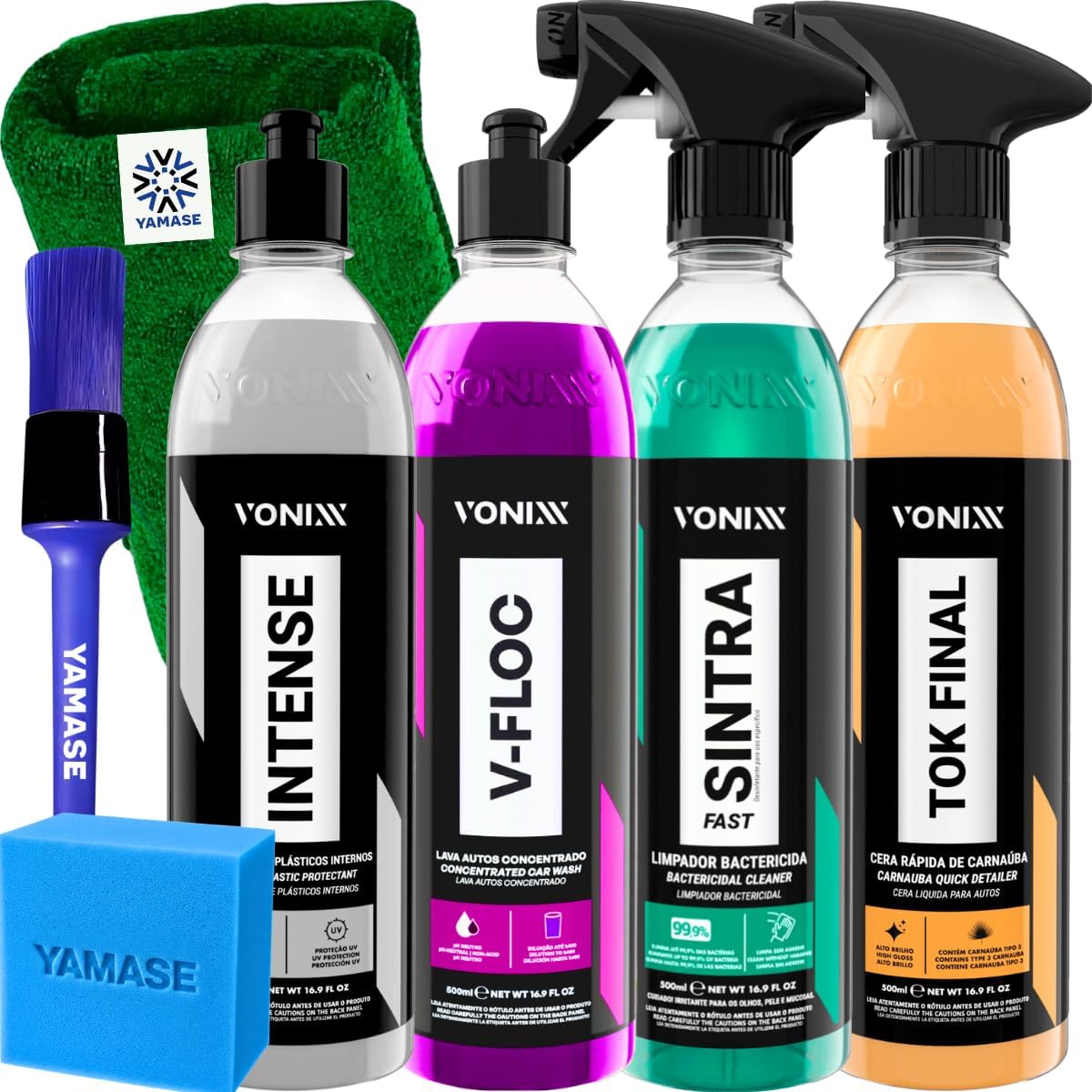 Kit de Limpeza Automotiva VONIXX - Shampoo, Limpador e Cera Líquida - Imagem 2