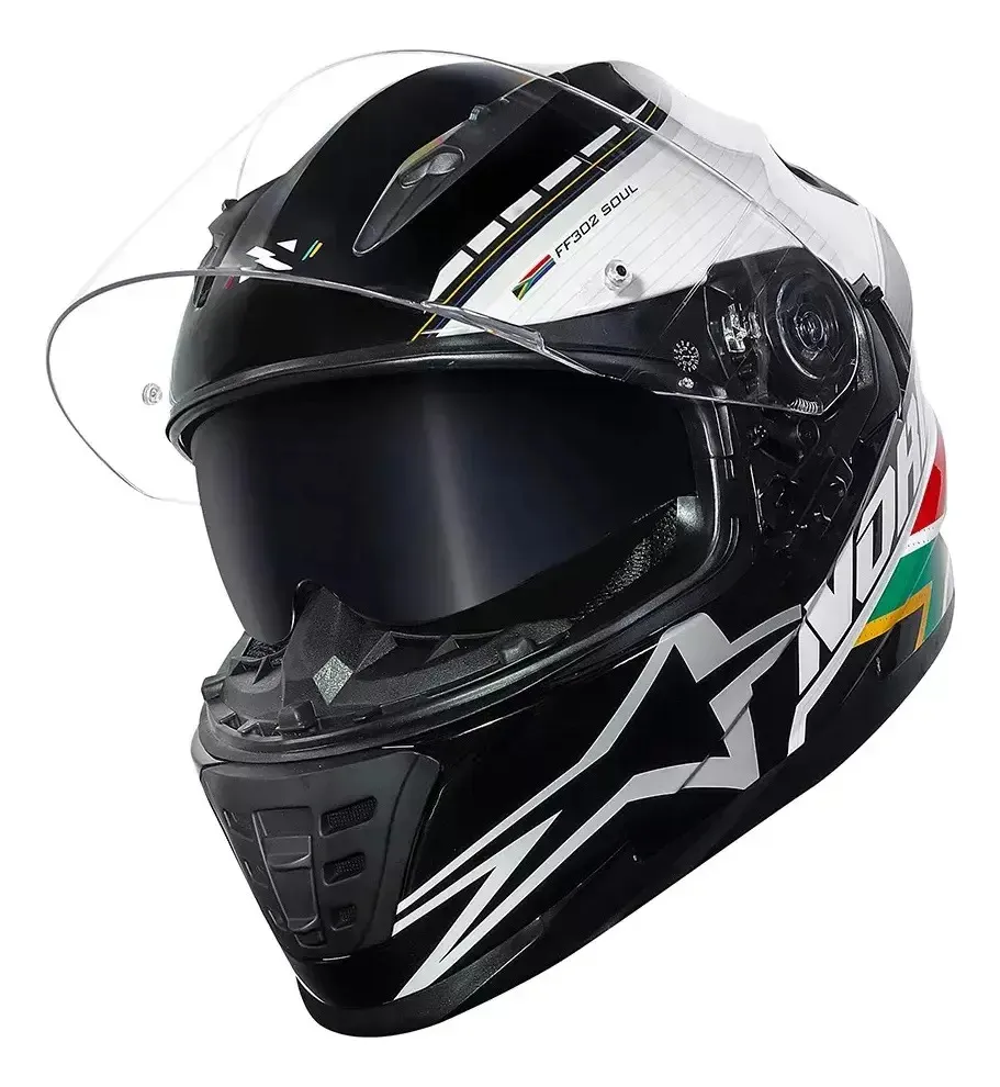 Capacete Moto Norisk Ff302 Soul Grand Prix Africa Do Sul - Imagem 4