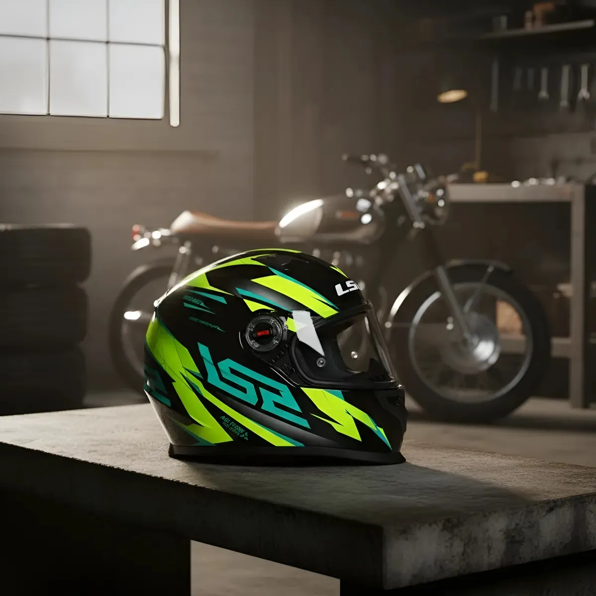 CAPACETE LS2 FF358 CLASSIC DRAZE PRETO / AMARELO FLUOR - Imagem 3