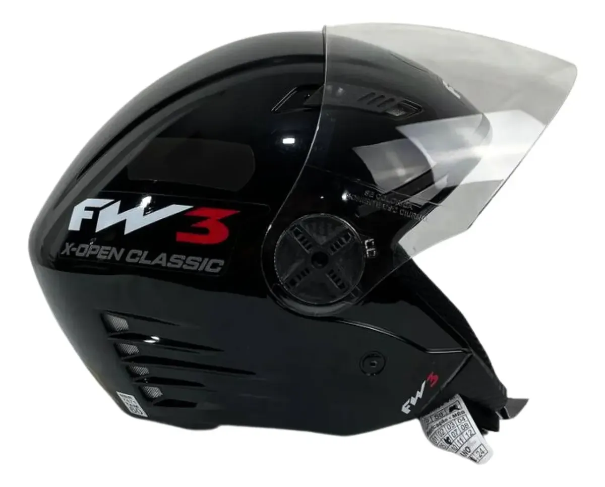 Capacete Aberto P/ Moto Fw3 Viseira Cristal X Open Inmetro - Imagem 4