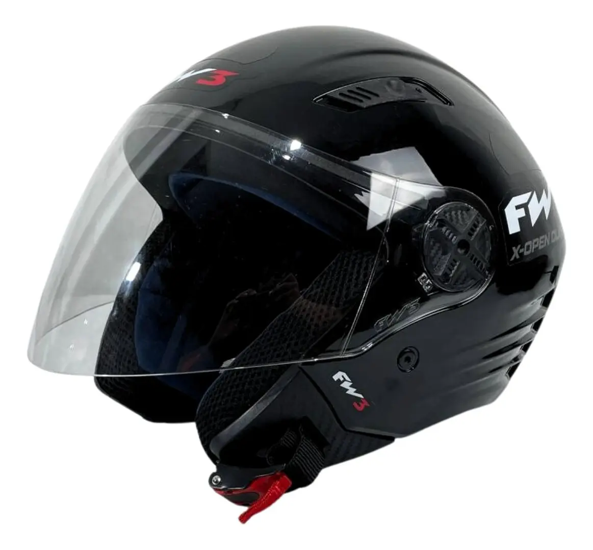Capacete Aberto P/ Moto Fw3 Viseira Cristal X Open Inmetro - Imagem 2