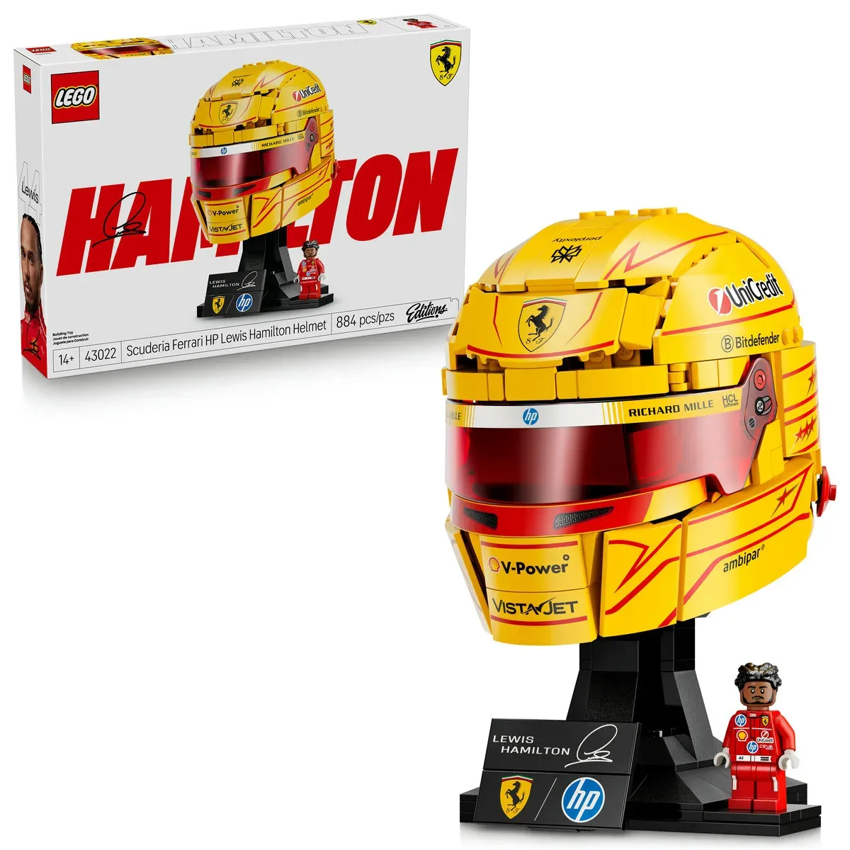 Lego Editions Formula 1 43022; Scuderia Ferrari Hp: capacete Lewis Hamilton; inclui capacete de F1 e minifigura; 14+ - Imagem 5