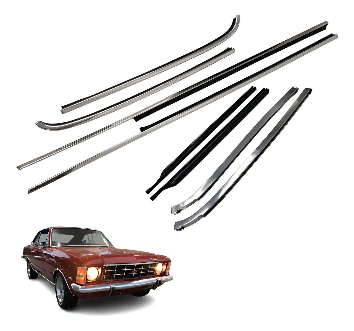 Kit Friso Pestanas Opala 1971 A 1988 + Entre Vidros Completo - Imagem 2
