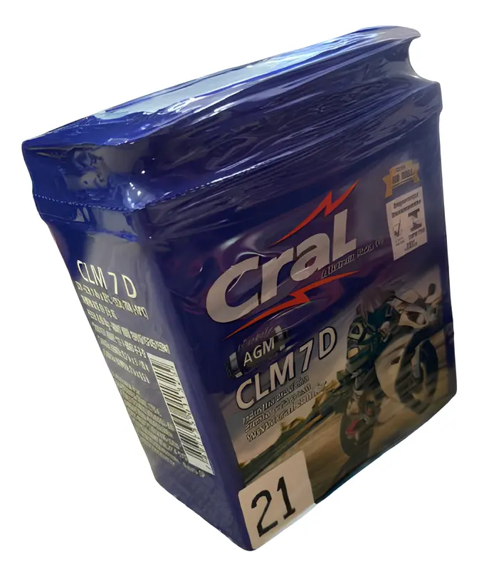 Bateria Selada Cral Moto 7ah Yamaha Xtz 250 Teneré 2013/2025 - Imagem 2